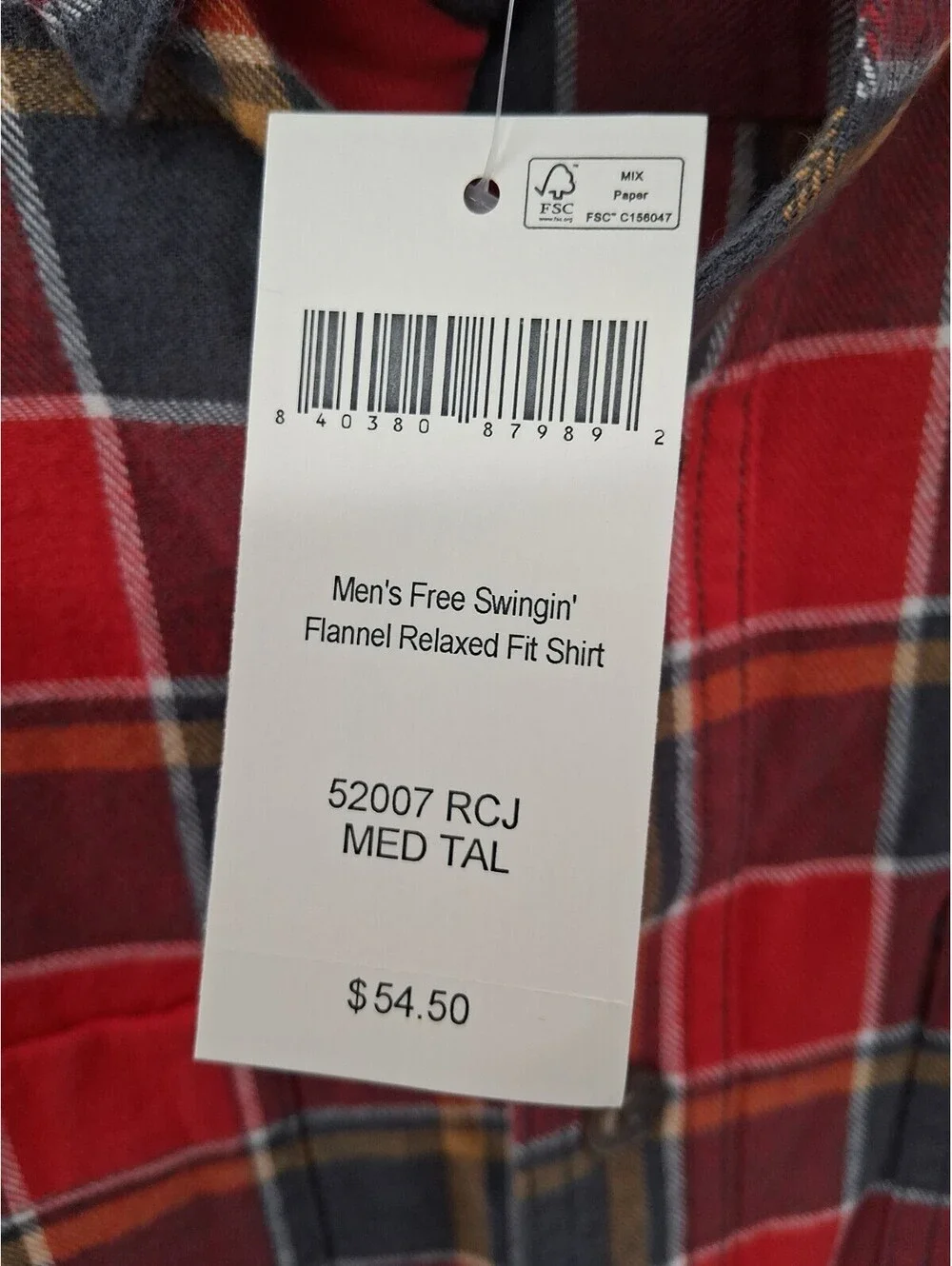 Duluth Flannel Shirt Men’s Medium Tall Red Free Swingin' Relaxed Fit Work Plaid